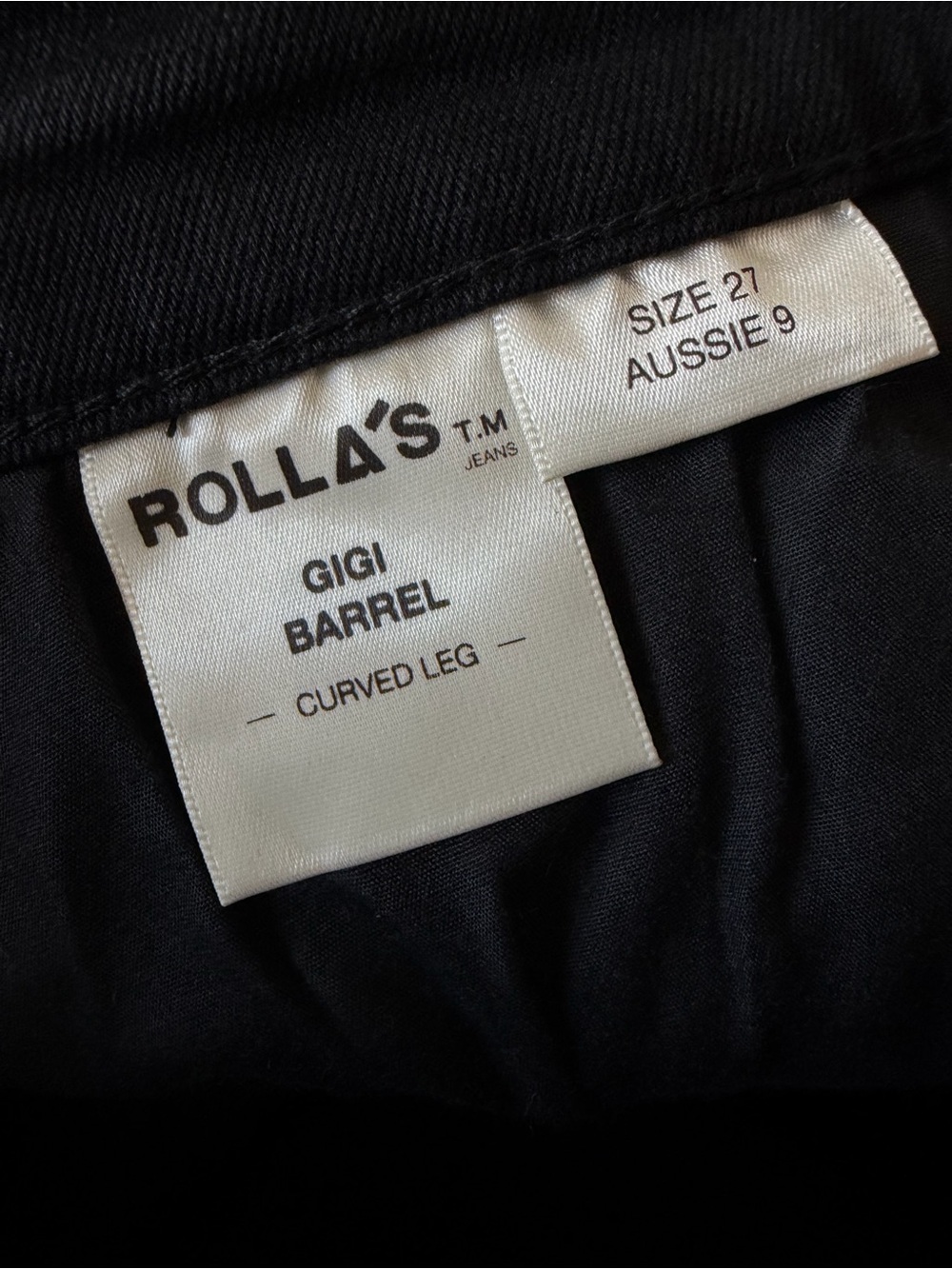 NEW Rolla's Gigi Barrel Curved Leg Jeans in Forever Black Size 27 - Picture 13 of 14